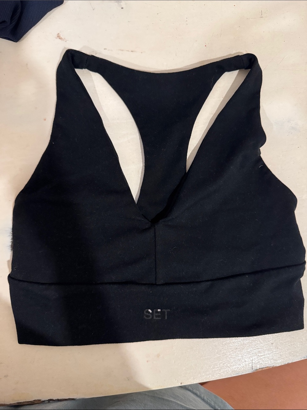 SET Active Black V-Neck Racerback Sports Bra